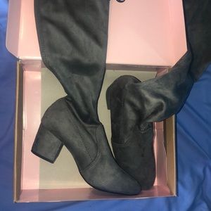 Brand new Grey Suede over the knee boots